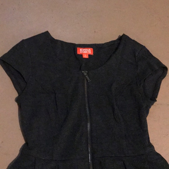 Kirna Zabete gray fit/flare front zip skater dress - Picture 3 of 7